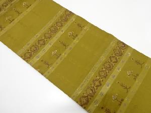 横段に花鳥更紗模様織り出し　名古屋帯